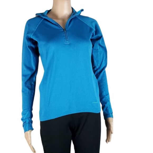 Patagonia Aqua Blue 3/4 Zip Pullover Seatshirt - Picture 1 of 5